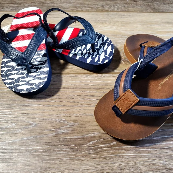 🇺🇲Tommy Bahama boys navy, brown sandals & red,white, blue sandals Size 6-7 - Picture 2 of 13